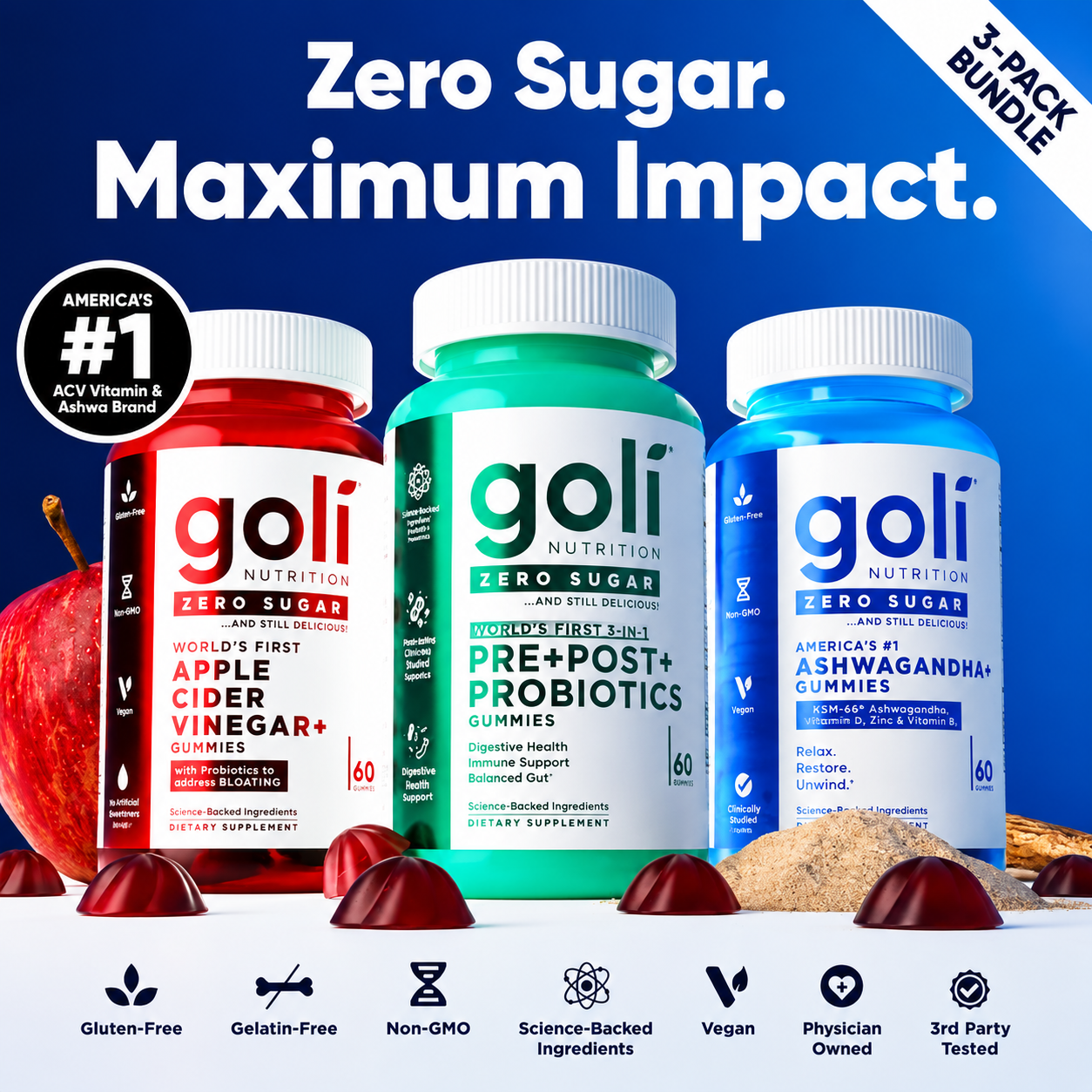 Primeluxe Supps™ SuperBalance 3-in-1 Wellness Gummies