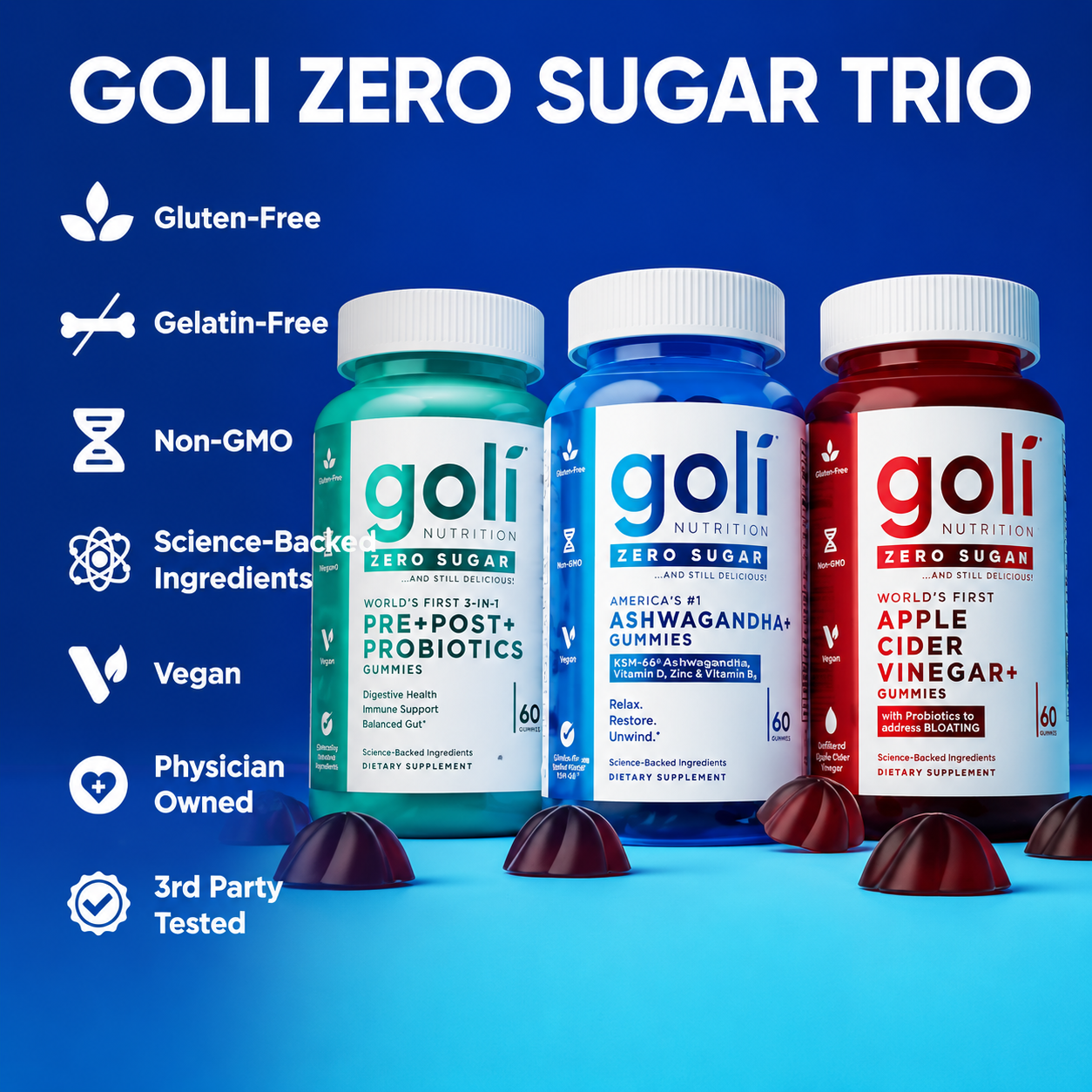 Primeluxe Supps™ SuperBalance 3-in-1 Wellness Gummies